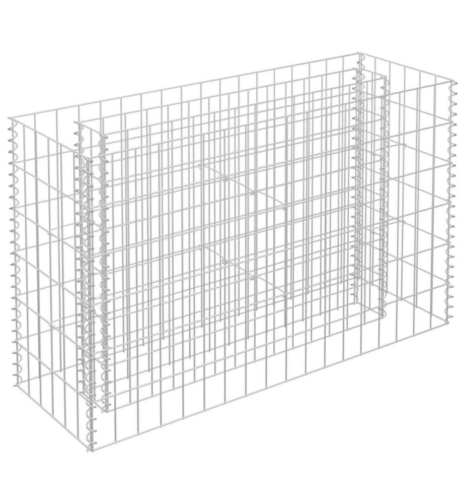 Lit surélevé à gabion Acier galvanisé 90x30x60 cm