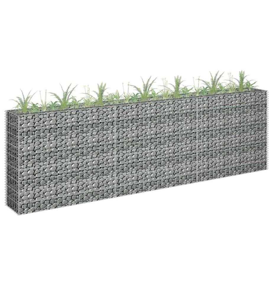 Lit surélevé à gabion Acier galvanisé 270x30x90 cm
