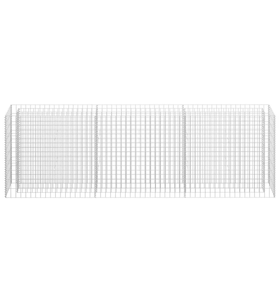 Lit surélevé à gabion Acier galvanisé 270x30x90 cm