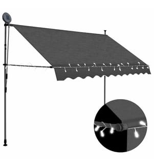 Einziehbare Markise Handbetrieben mit LED 300 cm Anthrazit