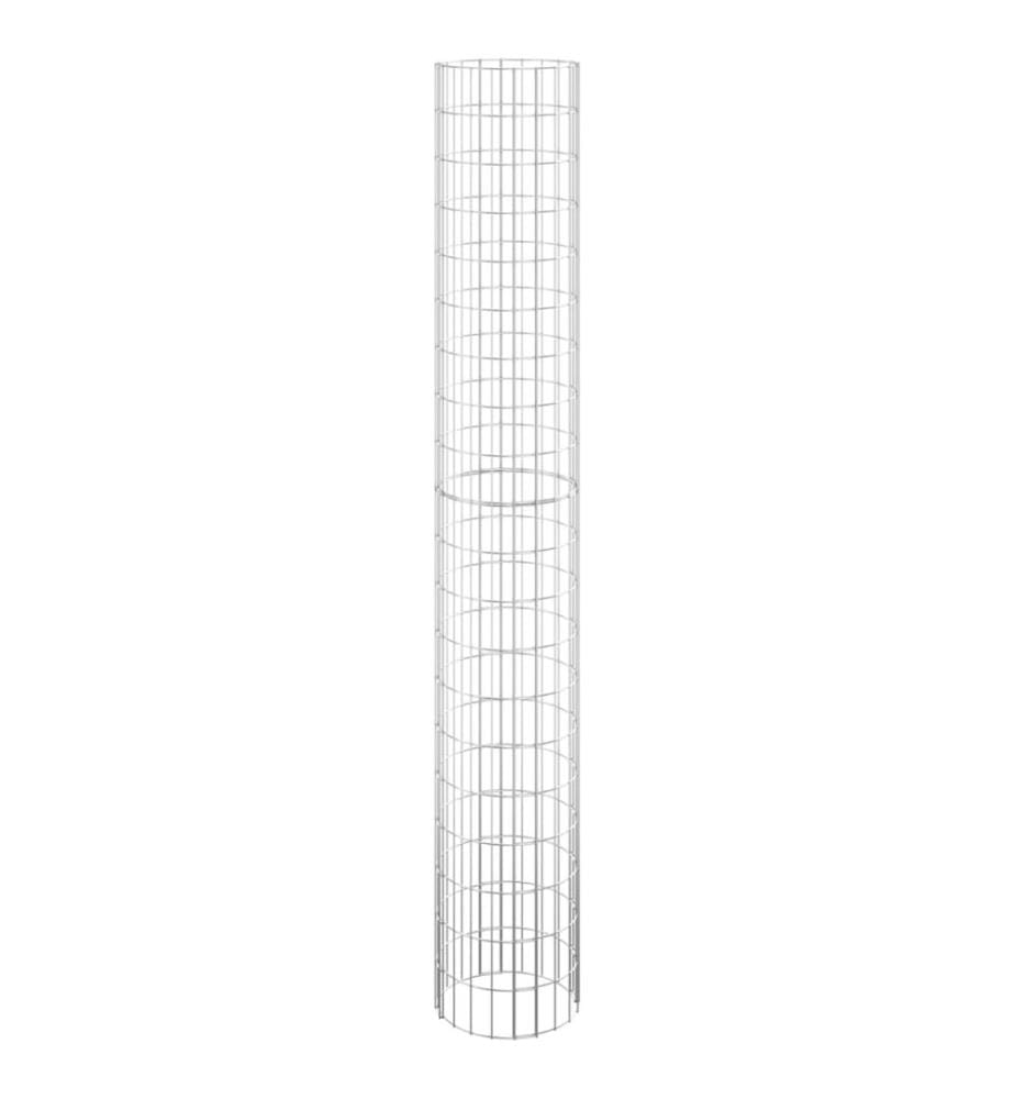Lit surélevé à gabion circulaire 3pcs Acier galvanisé Ø30x200cm