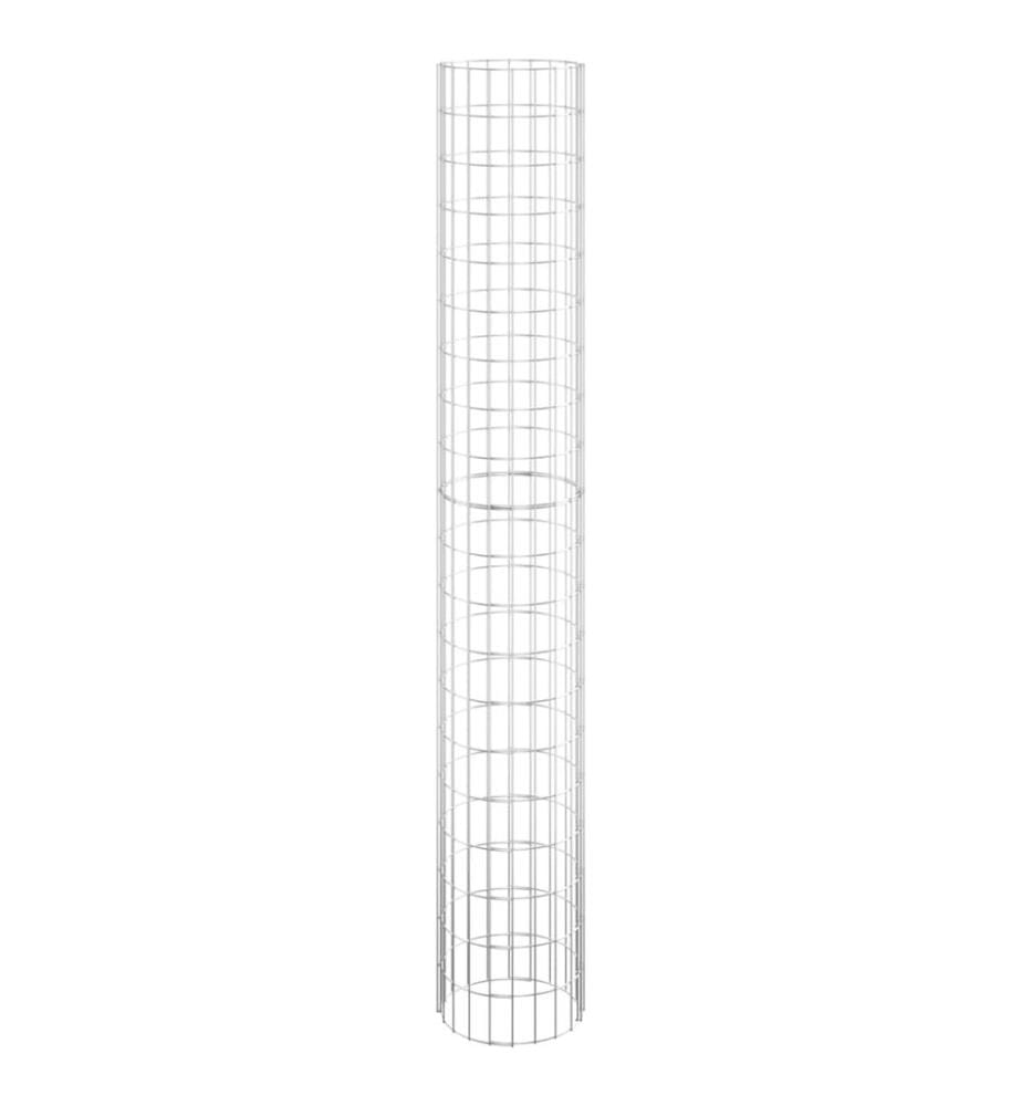 Lit surélevé à gabion circulaire 3pcs Acier galvanisé Ø30x200cm