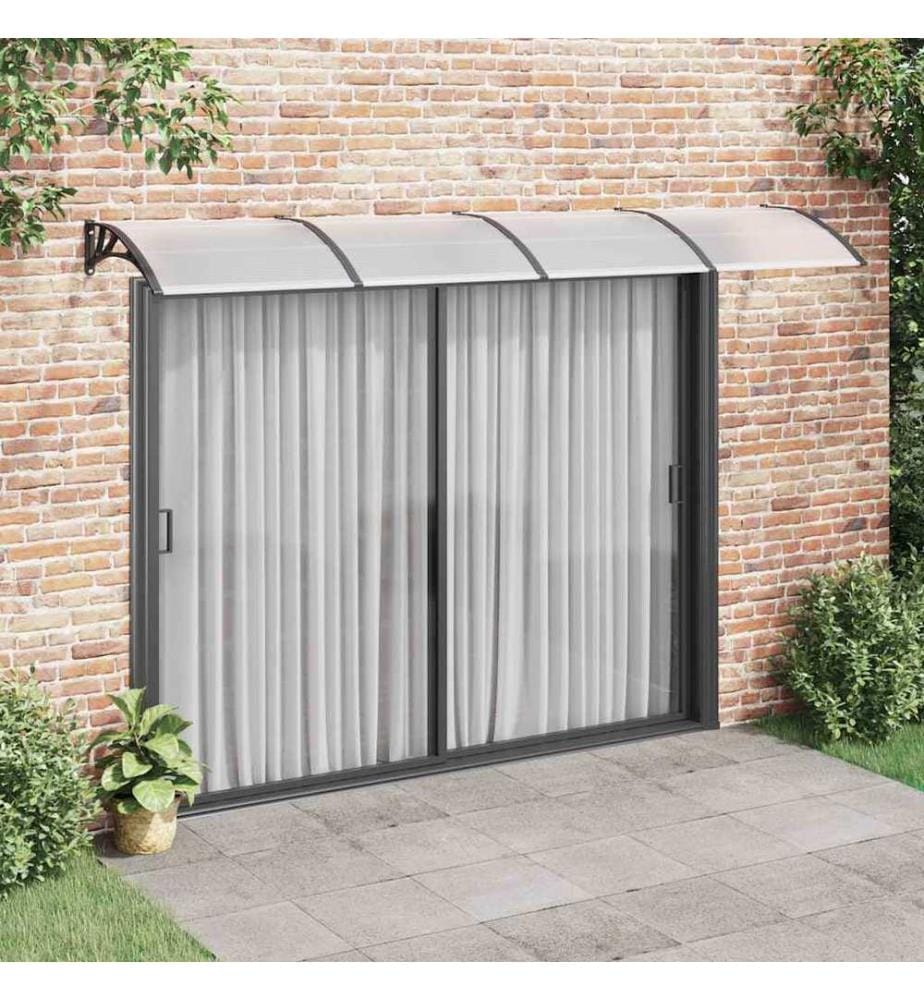 Türvordach Schwarz 350x100 cm Polycarbonat