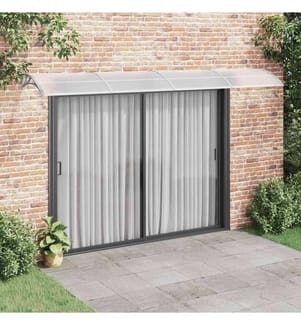 Türvordach Grau 400 x 100 cm Polycarbonat