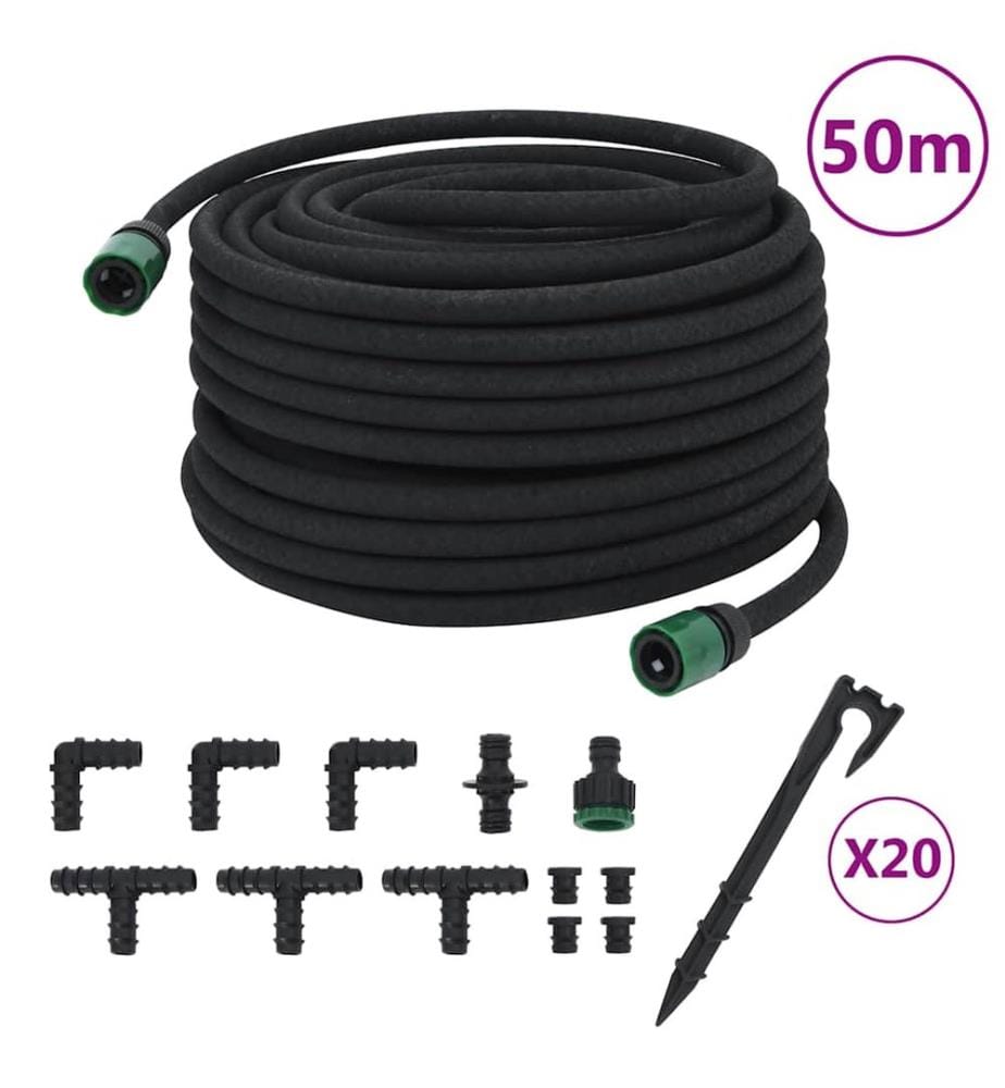 Tropfschlauch Schwarz 0,6" 50 m Gummi