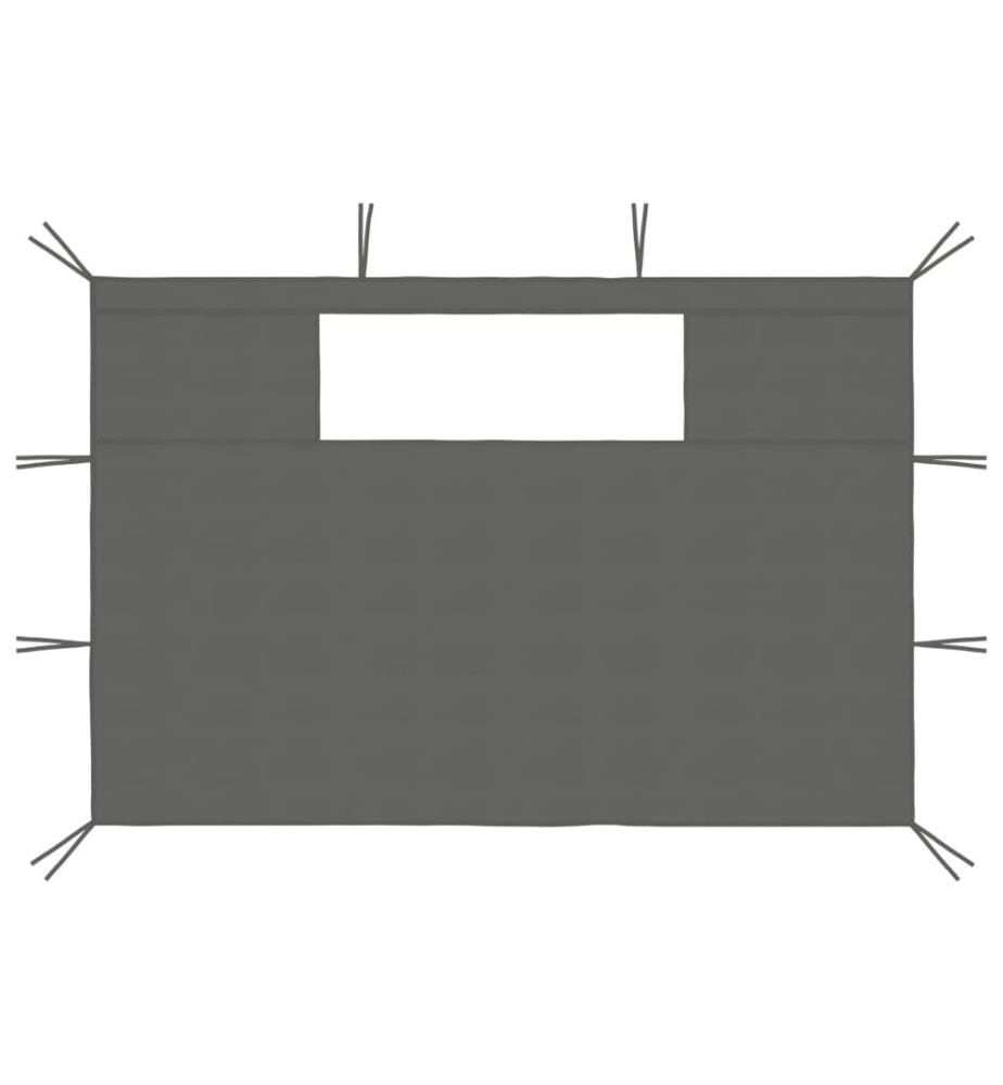 Pavillon-Seitenwände mit Fenstern 2 Stk. Anthrazit