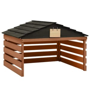 Garage de tondeuse à gazon Noir et marron 78x74x54cm Sapin