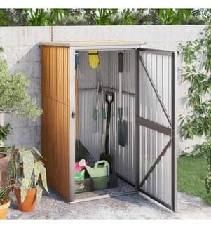 Gerätehaus Braun 88x89x161 cm Verzinkter Stahl