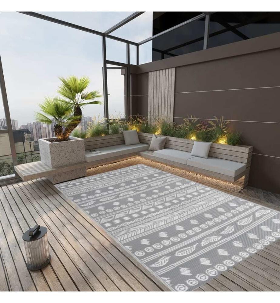Outdoor-Teppich ARAKIL Grau 190x290 cm PP
