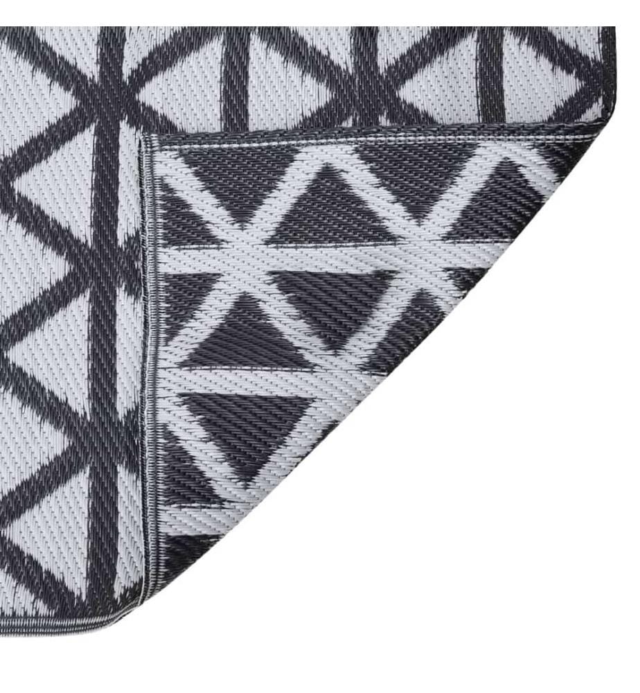 Outdoor-Teppich ARAKIL Schwarz 80x250 cm PP