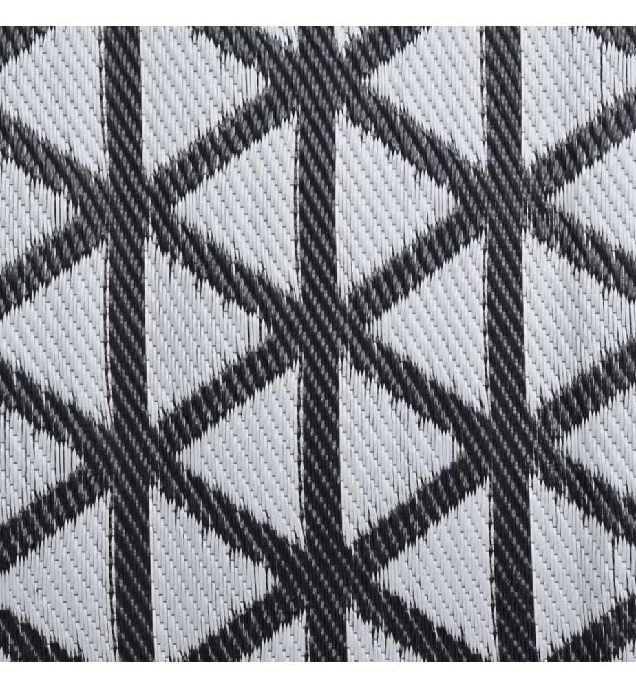 Outdoor-Teppich ARAKIL Schwarz 80x250 cm PP