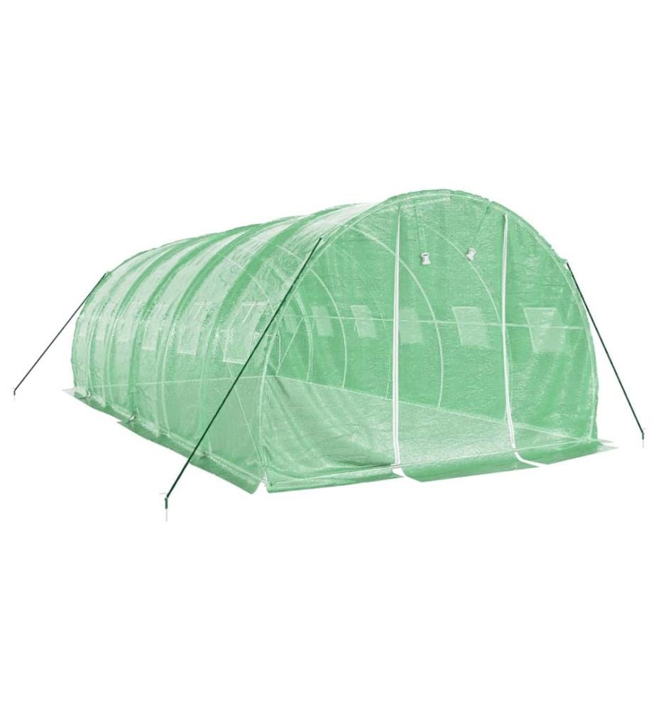Gewächshaus mit Stahlrahmen Grün 18 m² 6x3x2 m