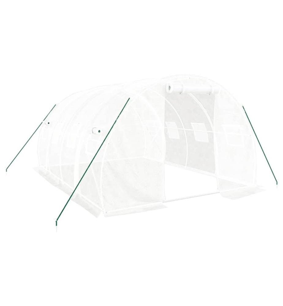 Gewächshaus mit Stahlrahmen Weiss 12 m² 4x3x2 m