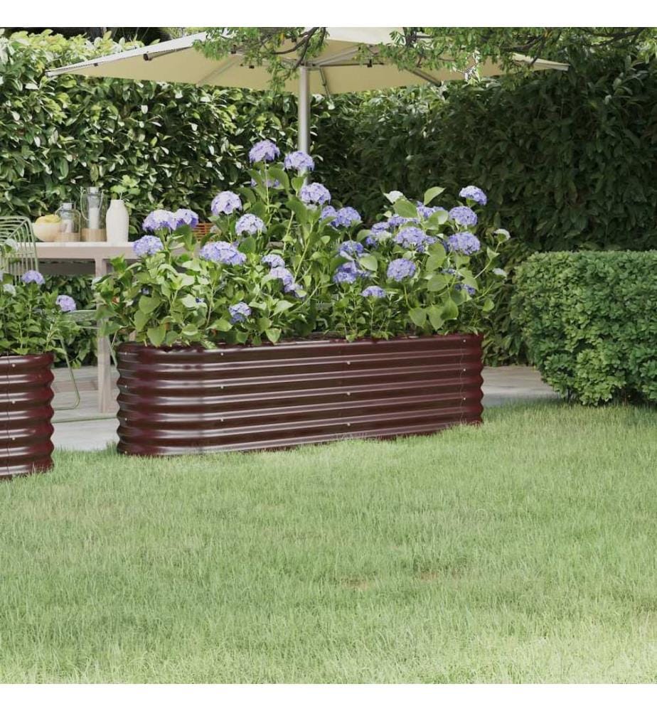 Lit surélevé de jardin Acier galvanisé marron
