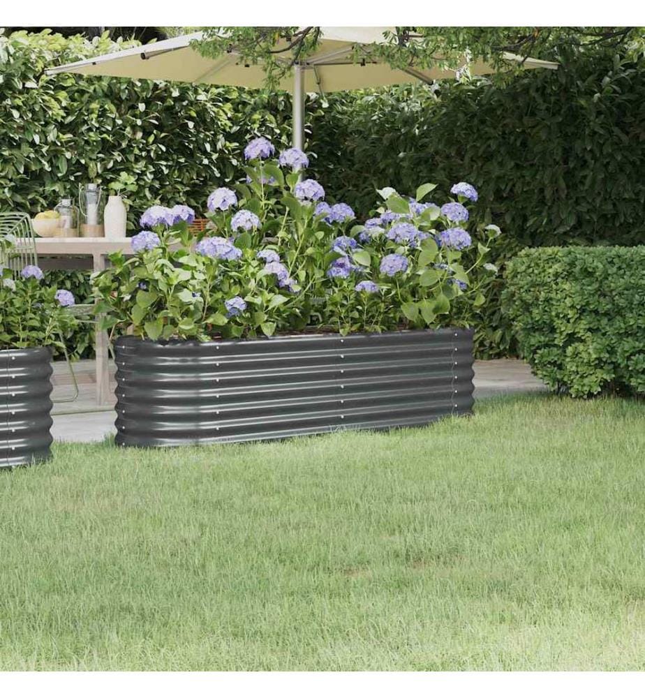 Lit surélevé de jardin Acier galvanisé Anthracite