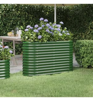 Lit surélevé de jardin Acier galvanisé 114x40x68 cm Vert