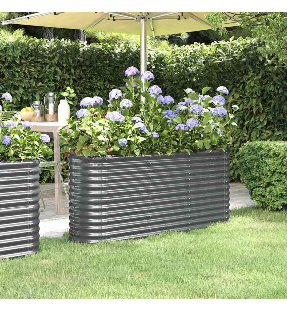 Lit surélevé de jardin Acier galvanisé Anthracite