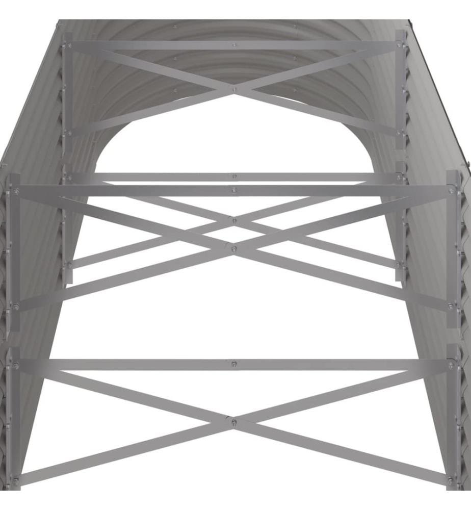Lit surélevé de jardin Acier galvanisé 224x80x68 cm gris