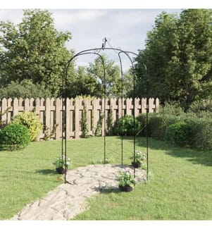 Gartenbogen Schwarz Ø180x255 cm Stahl