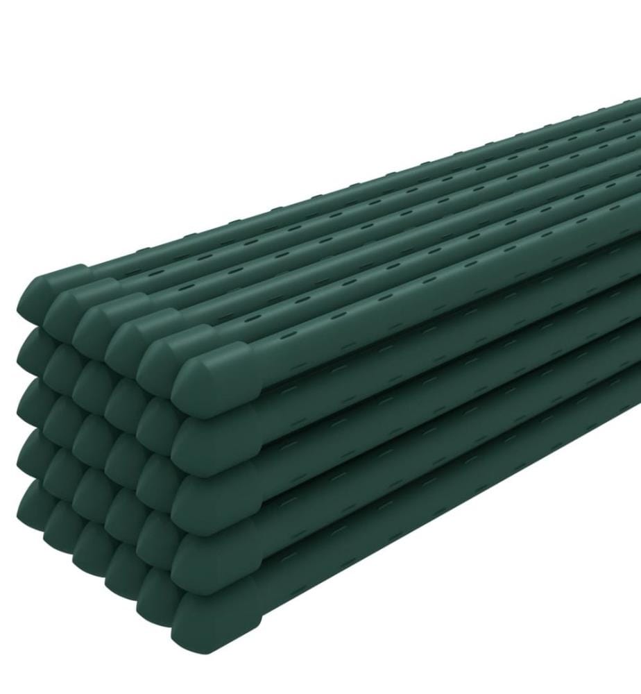 Pflanzenstützen 30 Stk. Grün 90 cm Stahl