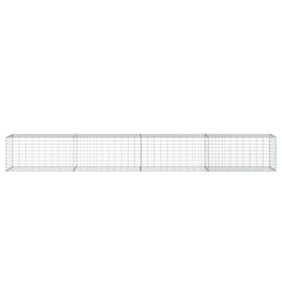 Panier gabion avec couvercle 400x50x50 cm fer galvanisé