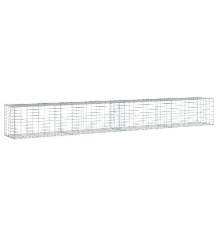 Panier gabion avec couvercle 400x50x50 cm fer galvanisé