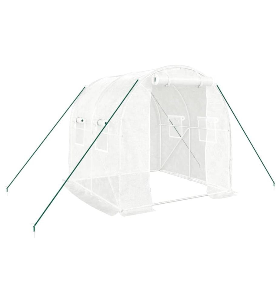 Gewächshaus mit Stahlrahmen Weiss 4 m² 2x2x2 m