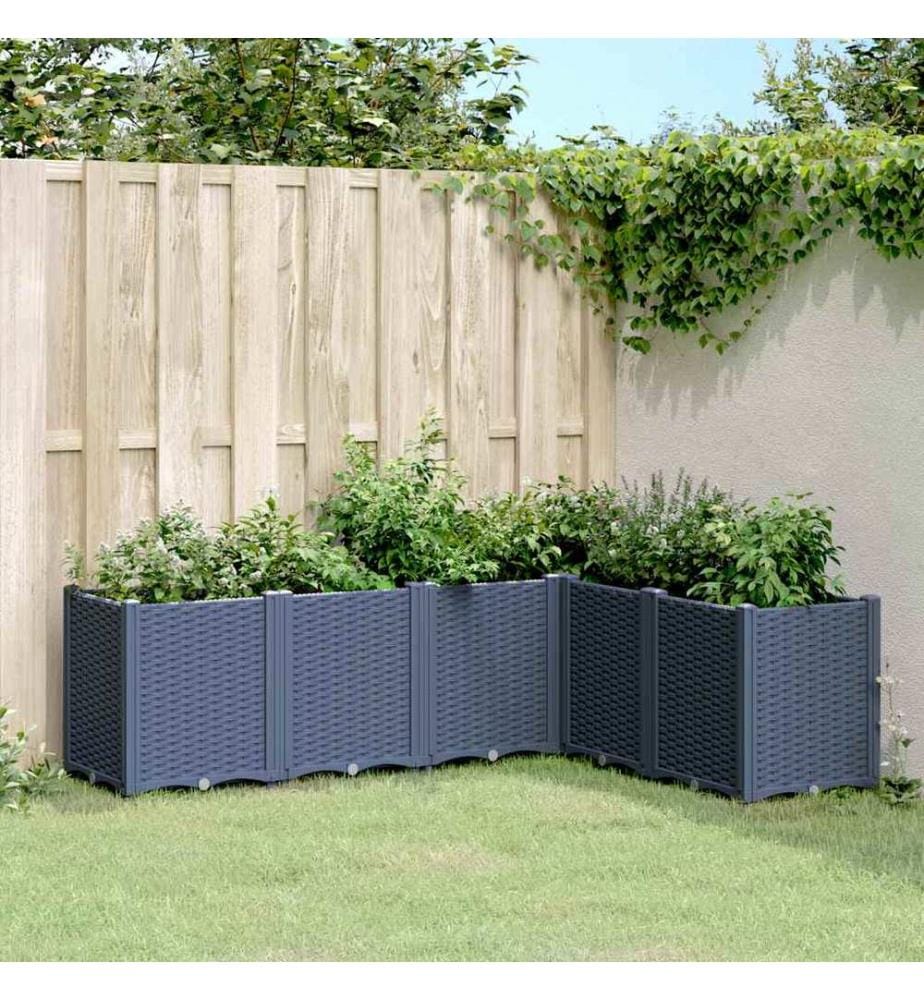 Jardinière bleu gris 160x120x53 cm PP