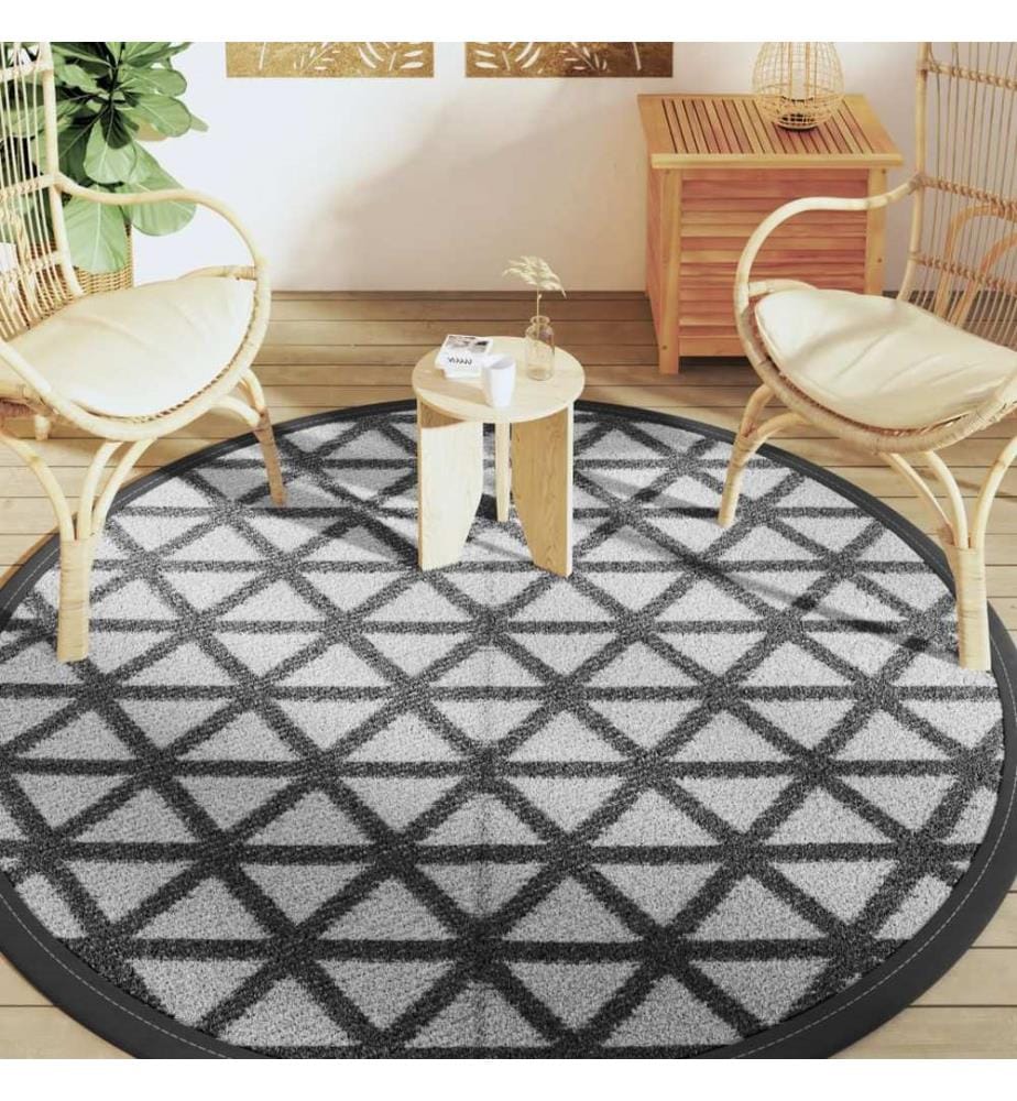 Outdoor-Teppich ARAKIL Schwarz Ø200 cm PP