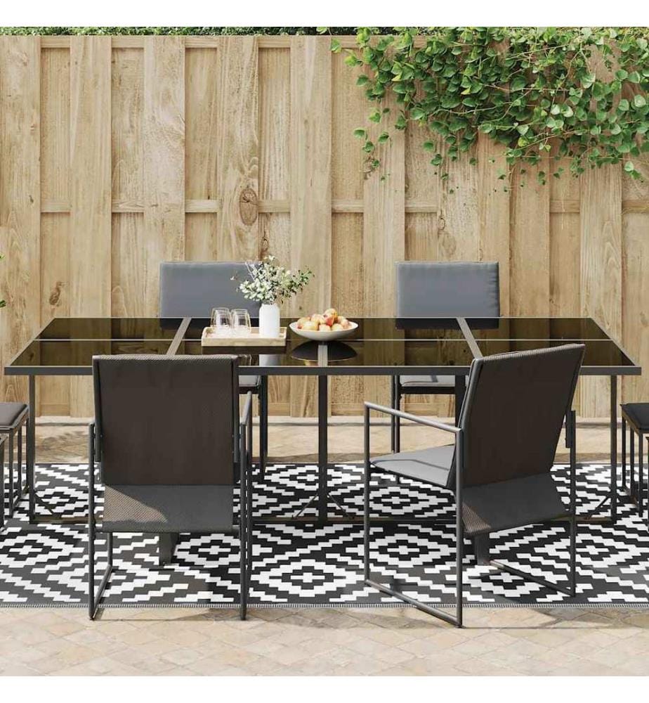 Outdoor-Teppich ARAKIL Weiss und Schwarz 190x290 cm PP