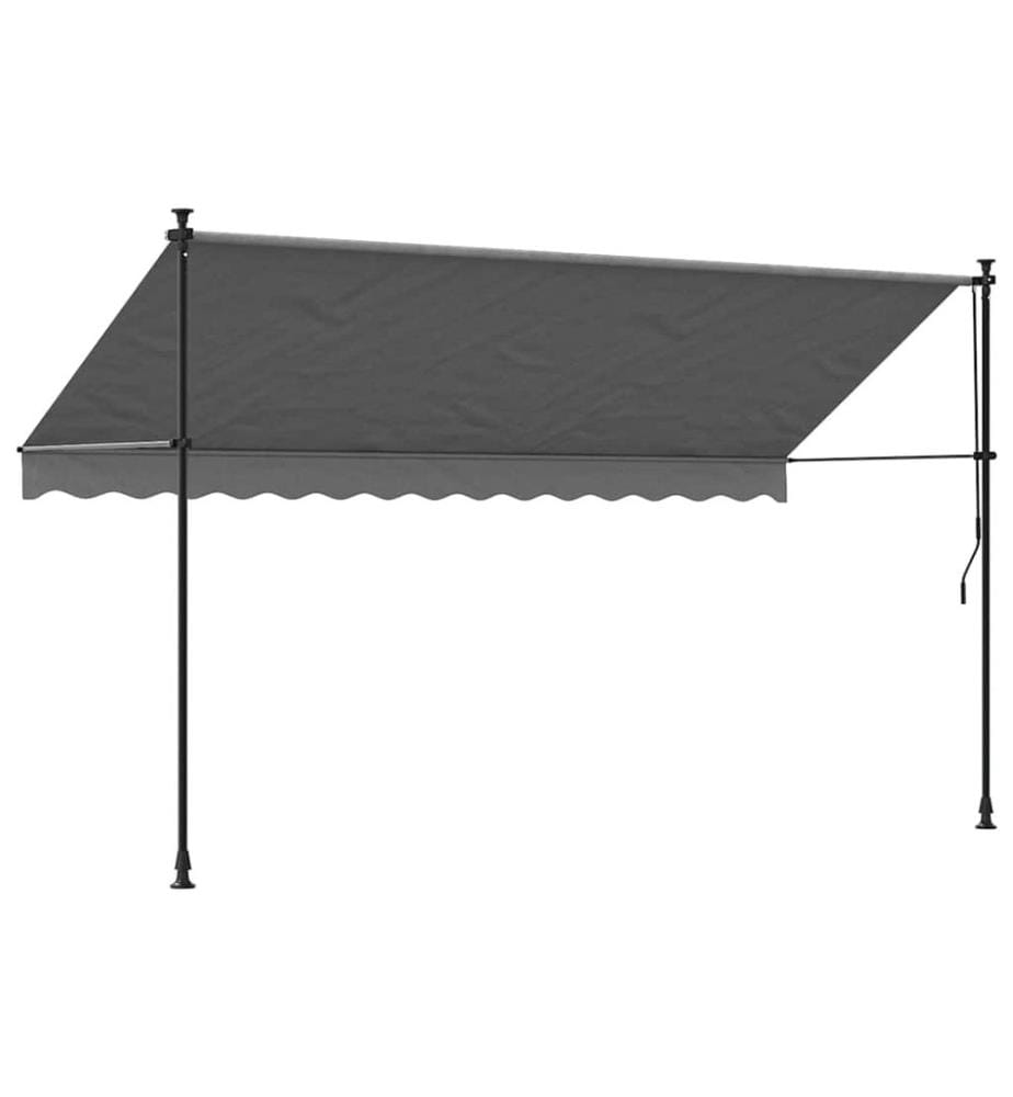 Markise Einziehbar Anthrazit 350x150 cm Stoff und Stahl