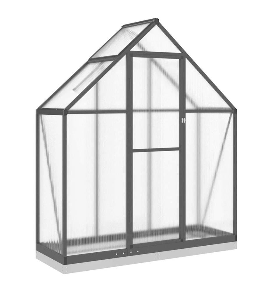 Gewächshaus mit Fundamentrahmen Anthrazit 169x58x202 cm Alu