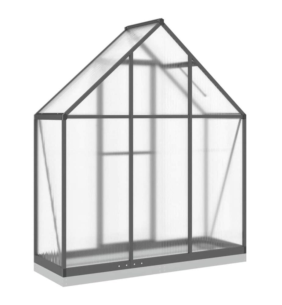 Gewächshaus mit Fundamentrahmen Anthrazit 169x58x202 cm Alu