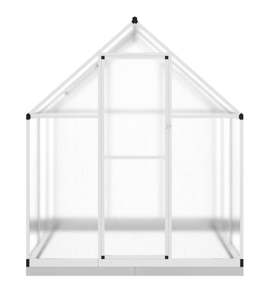 Gewächshaus mit Fundamentrahmen Silbern 169x169x202 Aluminimum