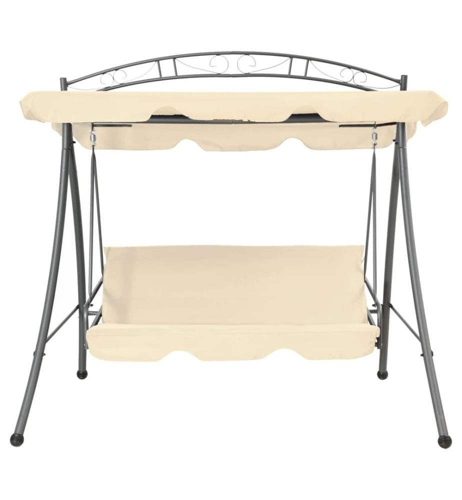 Balancelle convertible d'extérieur avec auvent Blanc sable