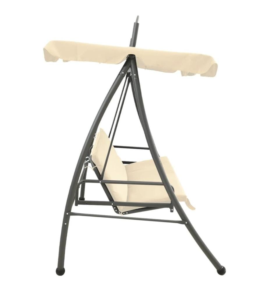 Balancelle convertible d'extérieur avec auvent Blanc sable