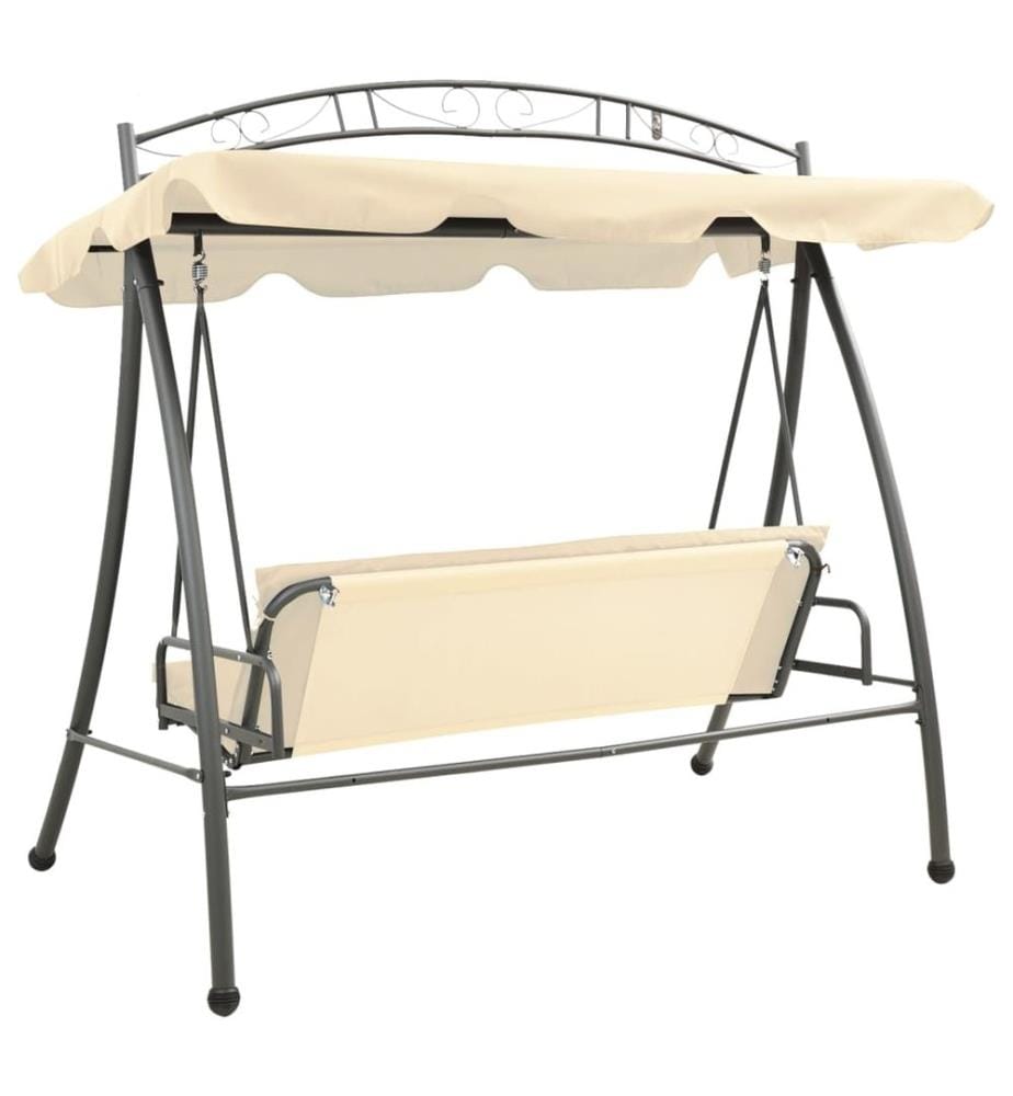Balancelle convertible d'extérieur avec auvent Blanc sable