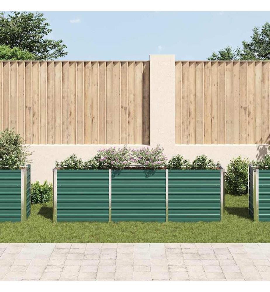 Lit surélevé de jardin Acier galvanisé 240x40x77 cm Vert