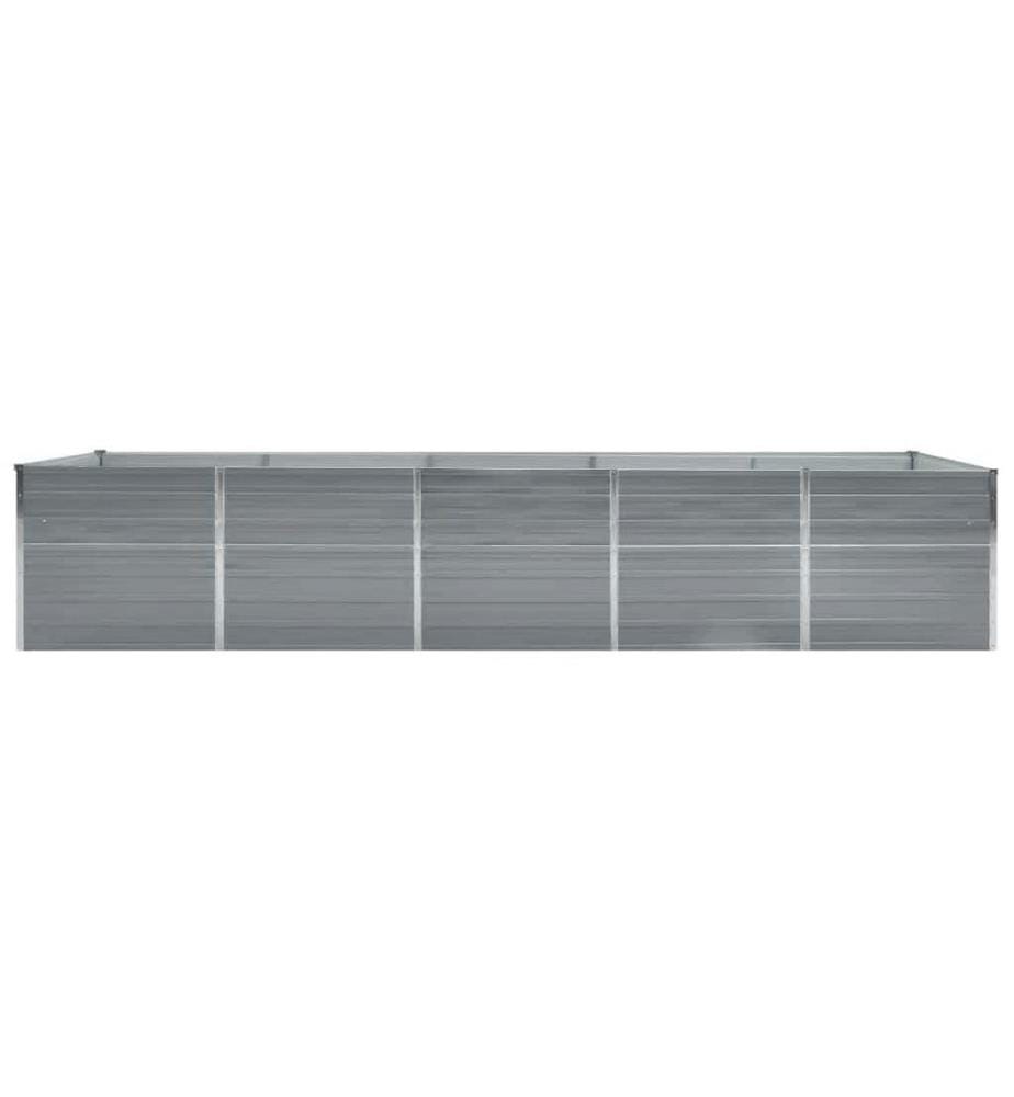 Lit surélevé de jardin Acier galvanisé 400x80x77 cm Gris