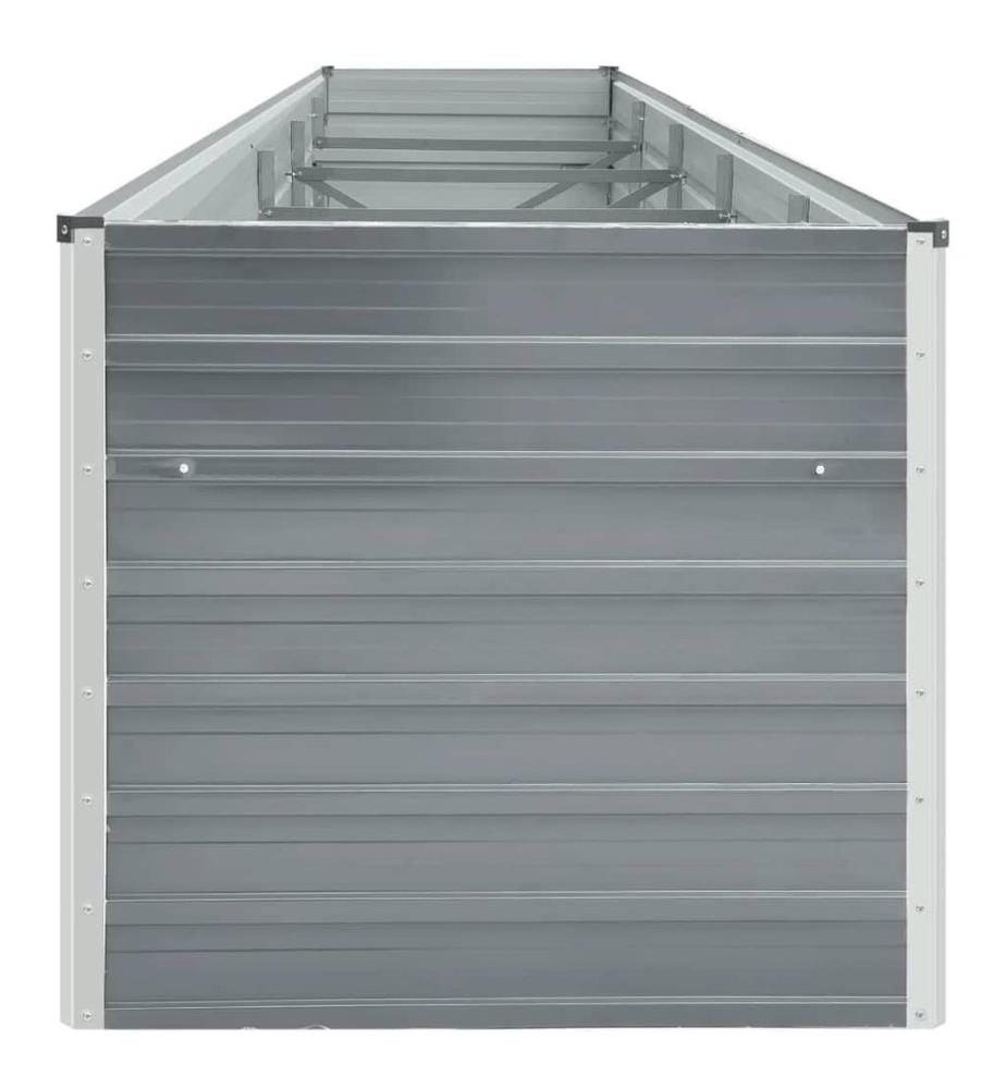 Lit surélevé de jardin Acier galvanisé 400x80x77 cm Gris