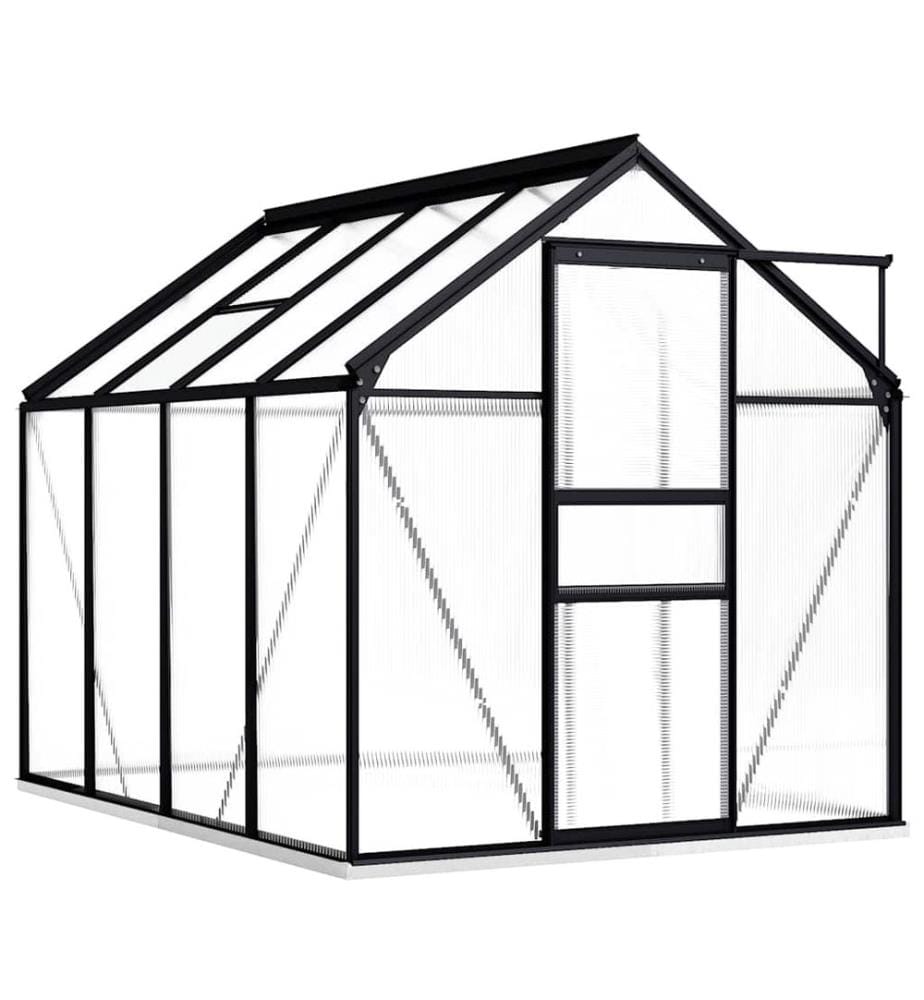 Gewächshaus mit Fundament Anthrazit Aluminium 4,75 m²