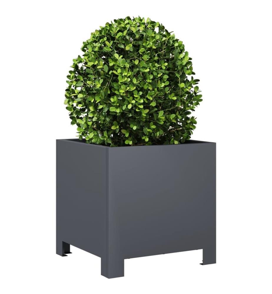 Jardinières 2 pcs anthracite 30x30x30 cm acier