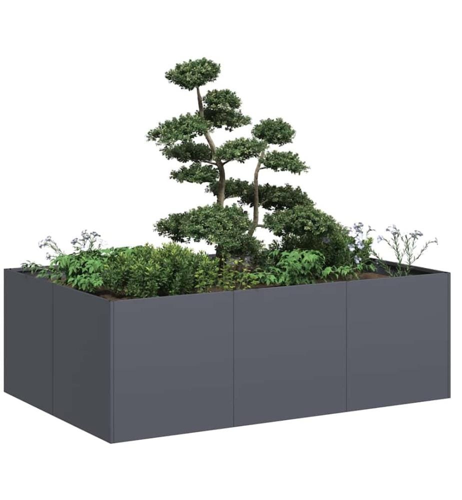 Jardinière anthracite 120x80x40 cm acier