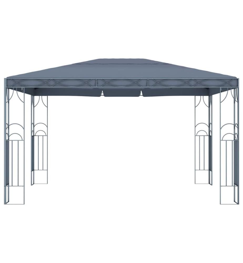 Pavillon mit LED-Lichterkette 400x300 cm Anthrazit