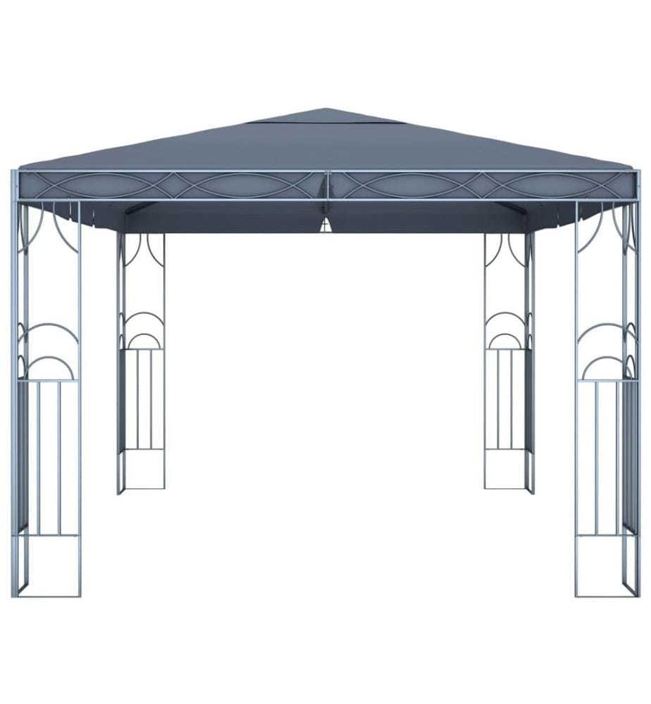 Pavillon mit LED-Lichterkette 400x300 cm Anthrazit