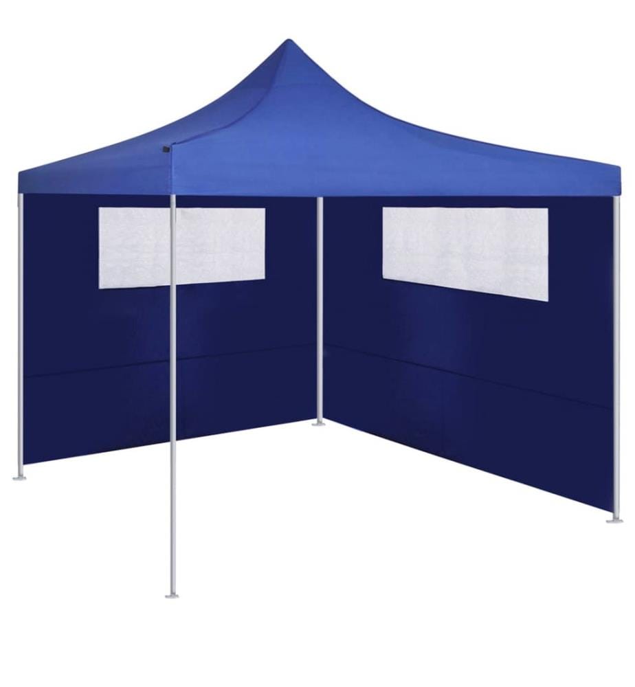 Pavillon-Seitenwände mit Fenstern 2 Stk. Blau