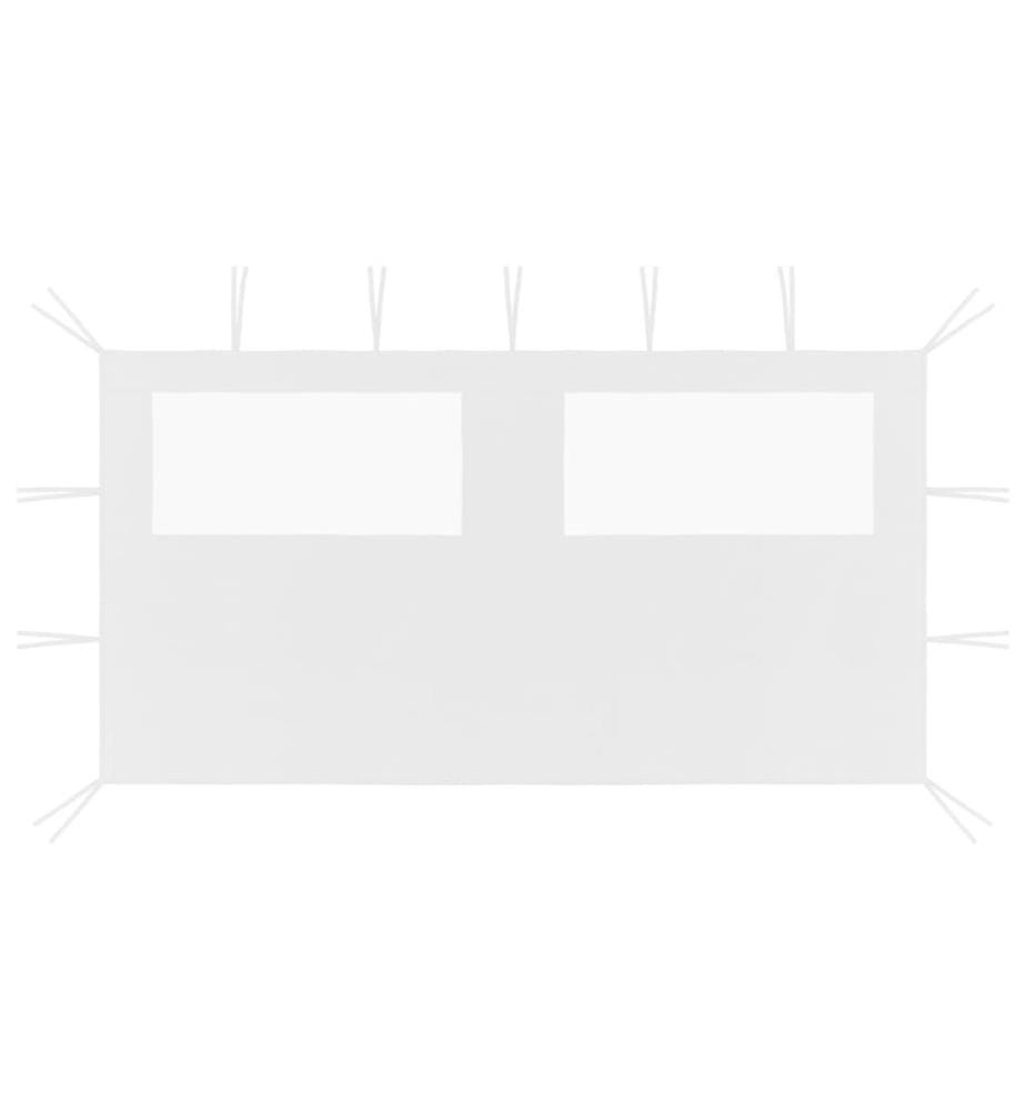 Pavillon-Seitenwand mit Fenstern 4x2 m Weiss