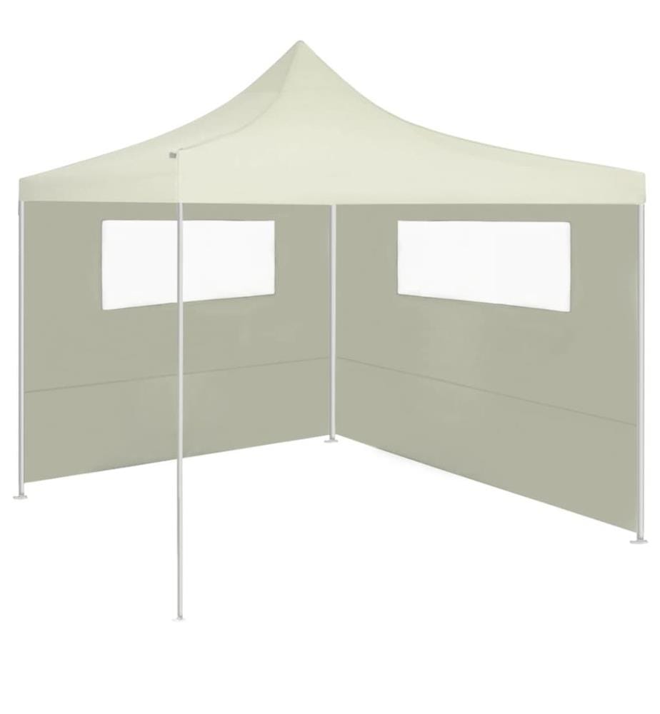 Pavillon-Seitenwände mit Fenstern 2 Stk. Creme