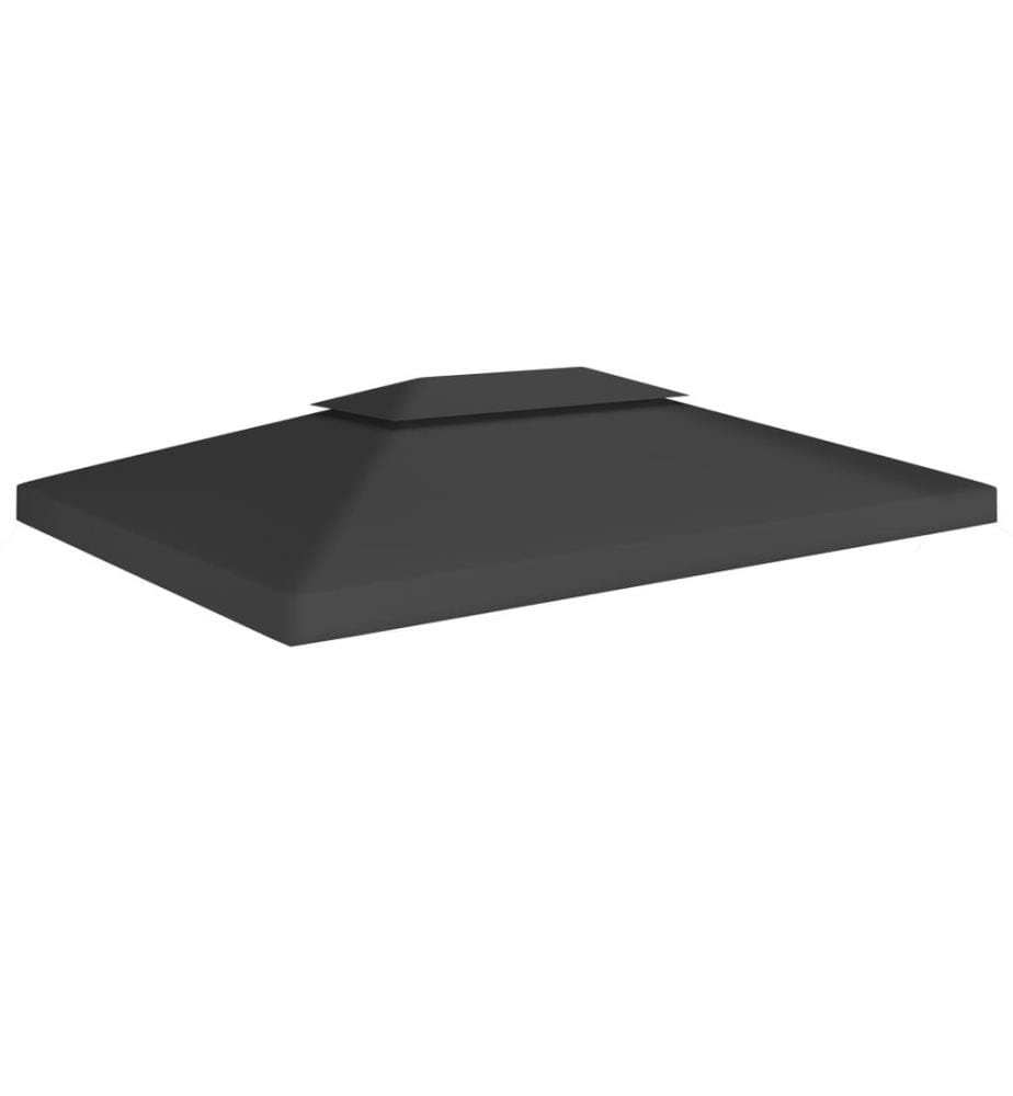 Pavillon-Dachplane mit Kaminabzug 310 g/m² 4x3 m Schwarz