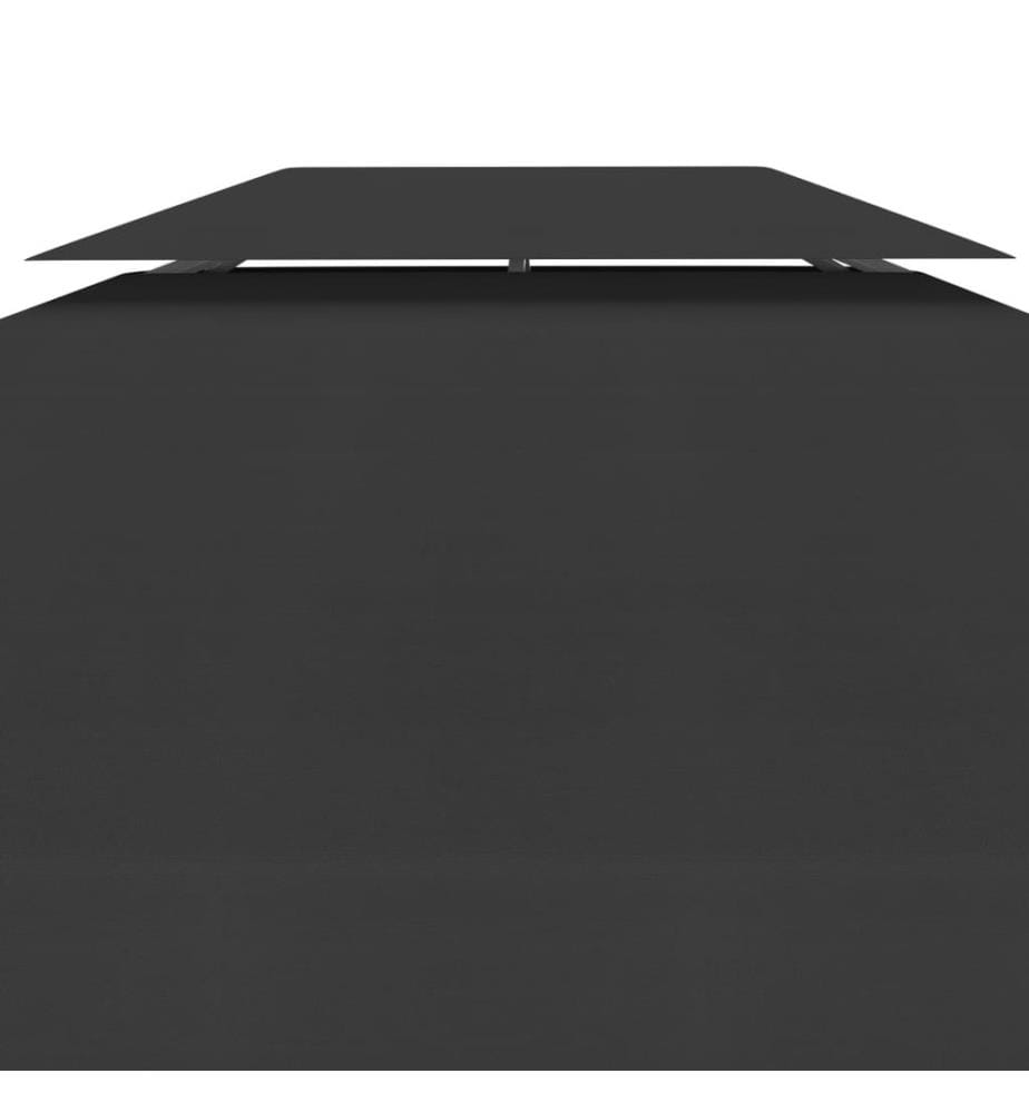 Pavillon-Dachplane mit Kaminabzug 310 g/m² 4x3 m Schwarz